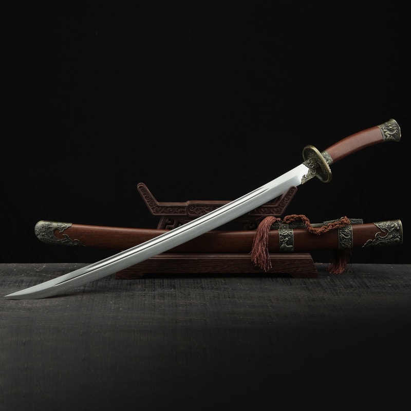 龙泉市秦秋刀剑宝剑清刀武士花纹钢工艺收藏品绣春刀冷兵器未开刃