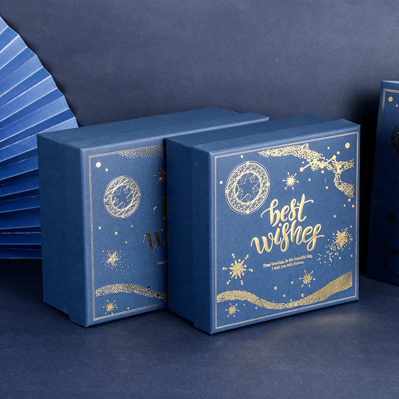 六一儿童节礼盒 天地盖蓝色礼品盒 毕业礼物风扇水杯伴手礼包装盒