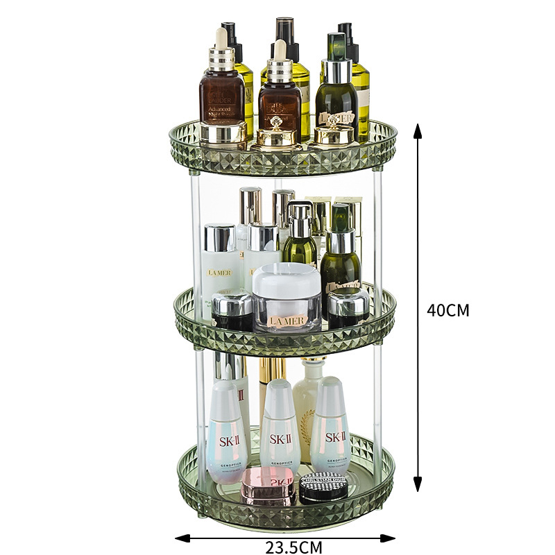 Light Luxury Dressing Table Cosmetics Rotating Storage Shelf Box Bathroom Desktop Perfume Skincare Shelves Tray