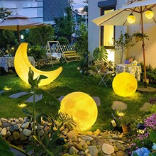 防水户外灯创意艺术月球草坪灯太阳能月亮灯景观庭院灯花园落地灯