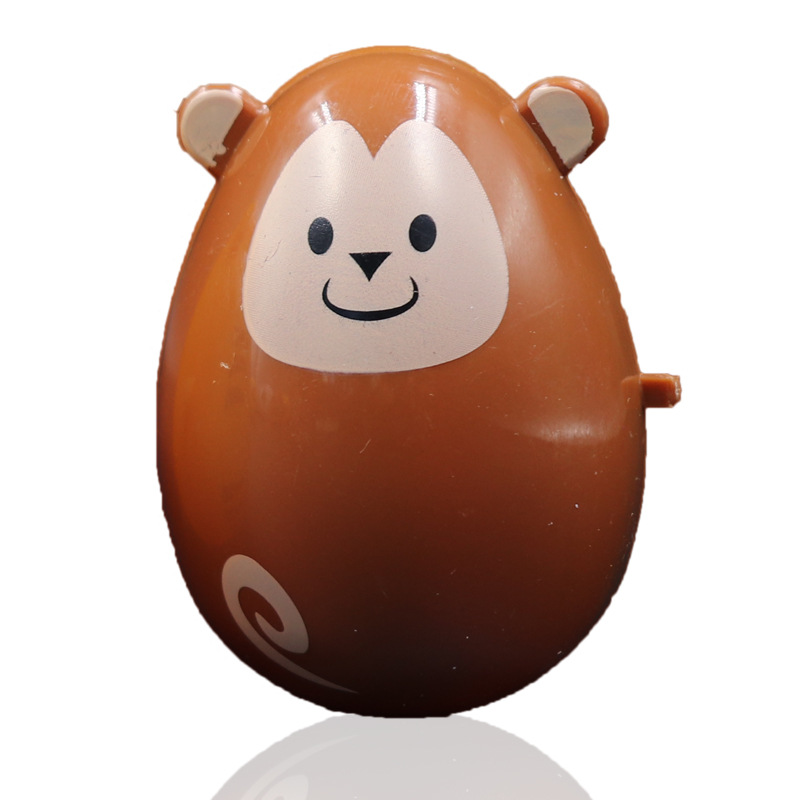 厂家供应塑料开口动物蛋 6cm印刷可设计diy彩蛋 复活节异形彩蛋