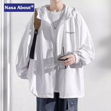NASA连帽UPF50+夏季男士防晒衣2024新款户外休闲潮牌冰丝轻薄外套