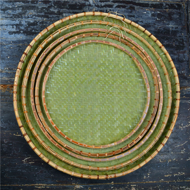 家用簸箕竹编农家手工无孔竹筛子竹匾装饰晾晒绘画竹制品包邮