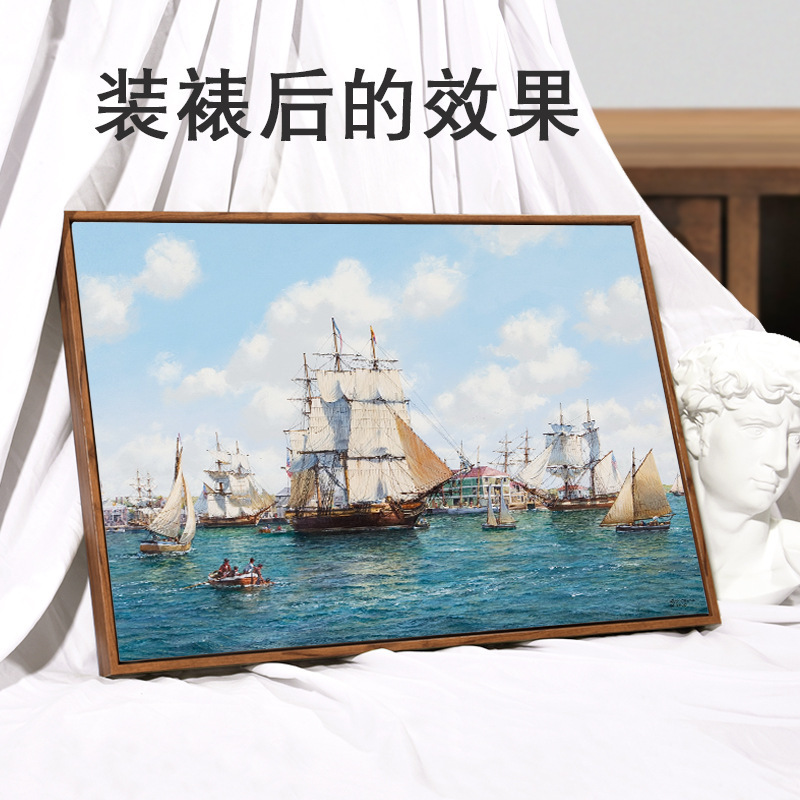 Canvas Frame Wholesale Oil Painting Frame with Canvas and Outer Frame Free Mounting Picture Frame Set L-Shaped Outer Frame Painting Frame Finished Product