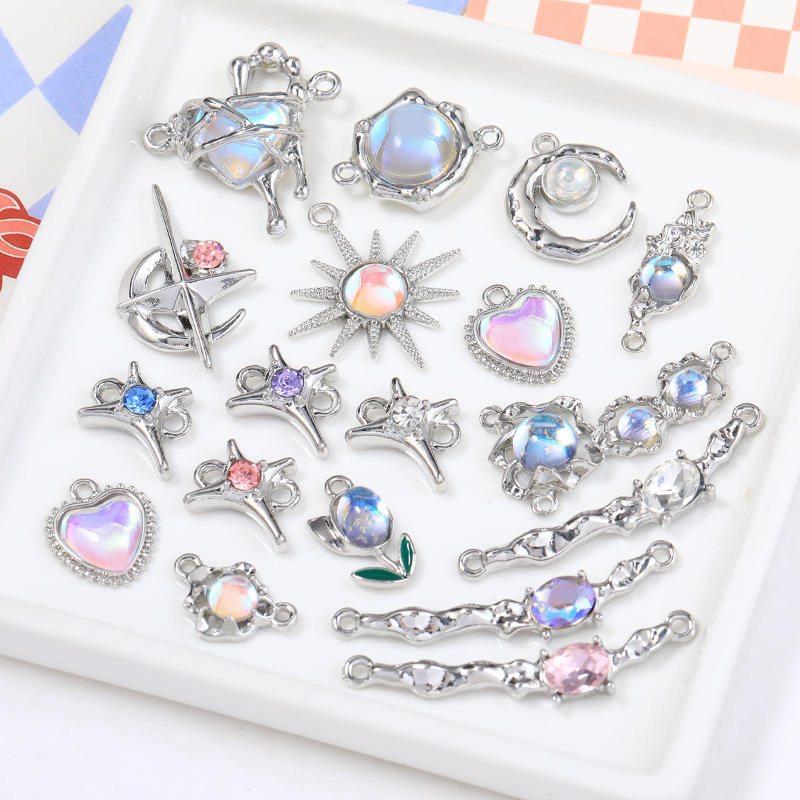 Y2g Girl Moon XINGX Moonlight Flower Alloy Pendant DIY Handmade Necklace Bracelet Accessories Material Accessories