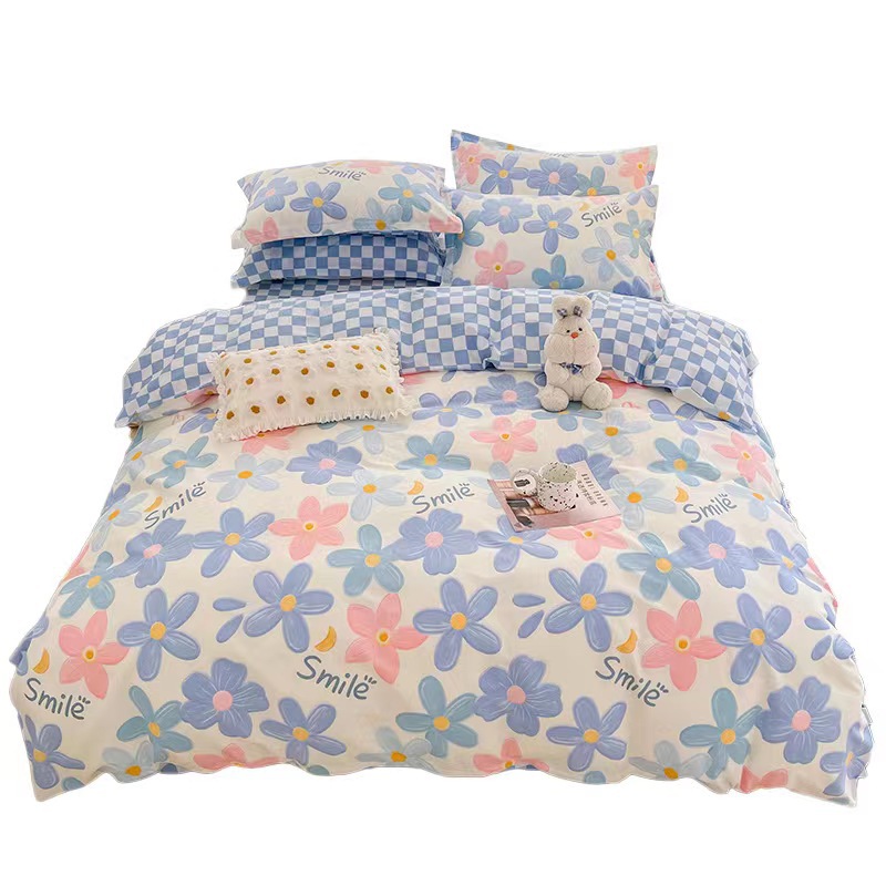 Four-Piece Set Pure Cotton All Cotton 2024 New Bedding Bed Sheet Quilt Cover Student Dormitory Single Bed Three-Piece Set