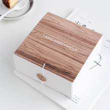 仿木盒网红巴斯克芝士蛋糕包装礼盒乳酪戚风甜点烘焙打包4/5/6寸