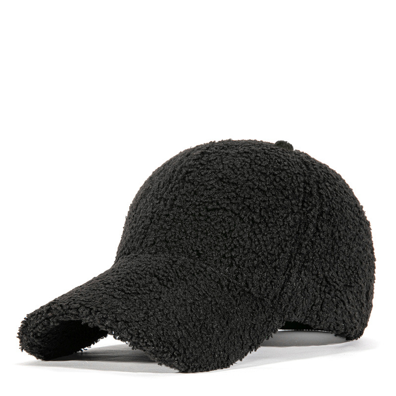 Autumn and Winter New Korean Style plus Size Men's Baseball Cap Thickened Warm Peaked Cap Women's Trendy Lamb Wool Hat