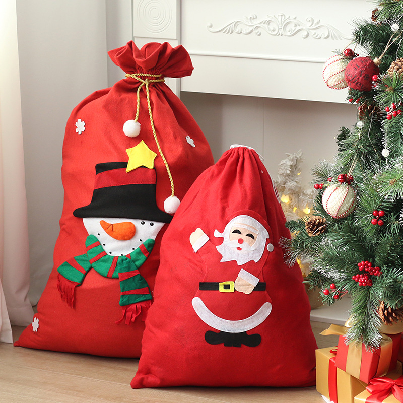 Cross-Border Christmas Decorations Christmas Gift Bag Backpack Gift Bag Large Christmas Decoration Supplies