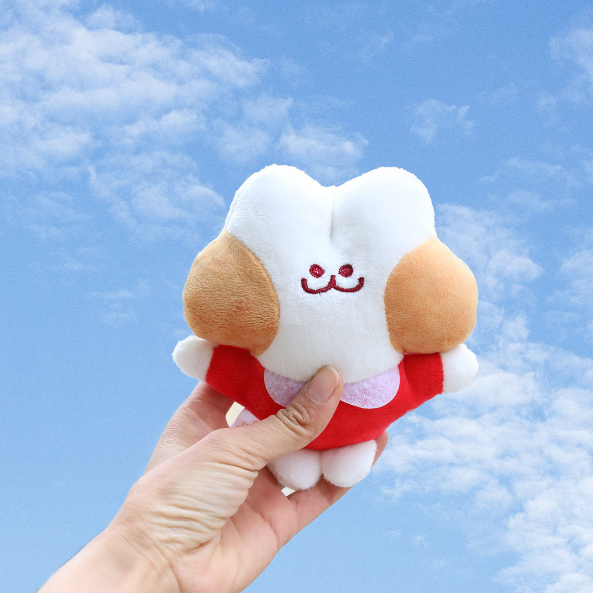 可爱韩国微笑面包兔毛绒挂件包包挂件迷你大脸兔玩偶礼品来图定制