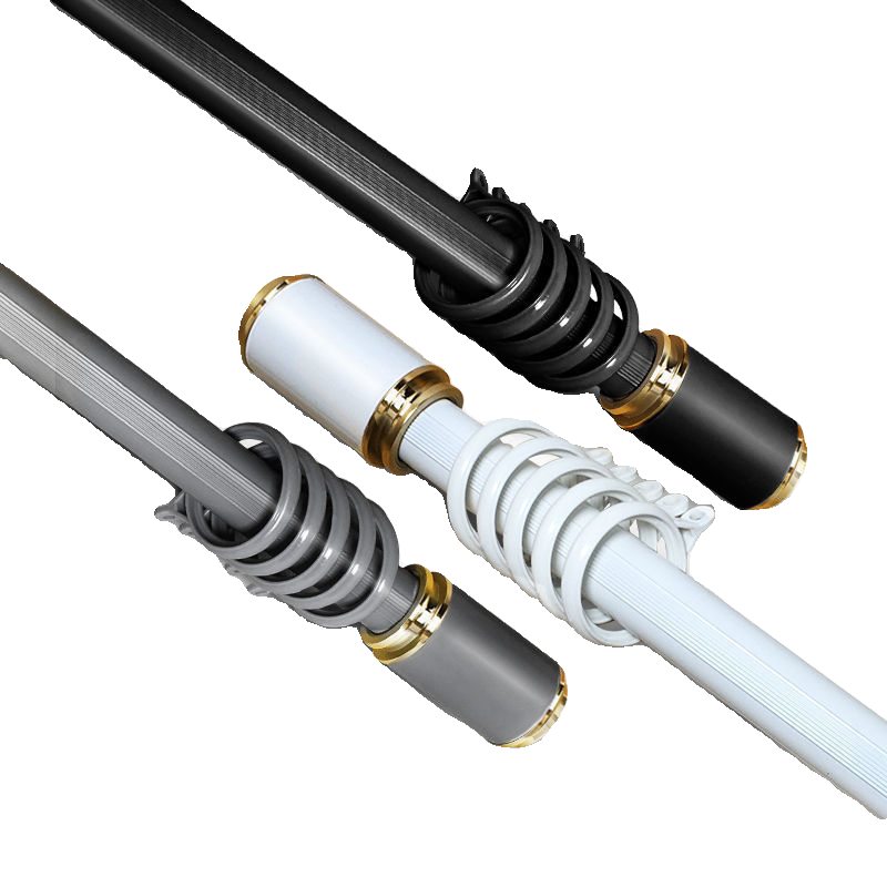 wu1p罗马杆窗帘杆加厚锌合金单杆双杆打孔挂钩静音窗帘轨道送支架