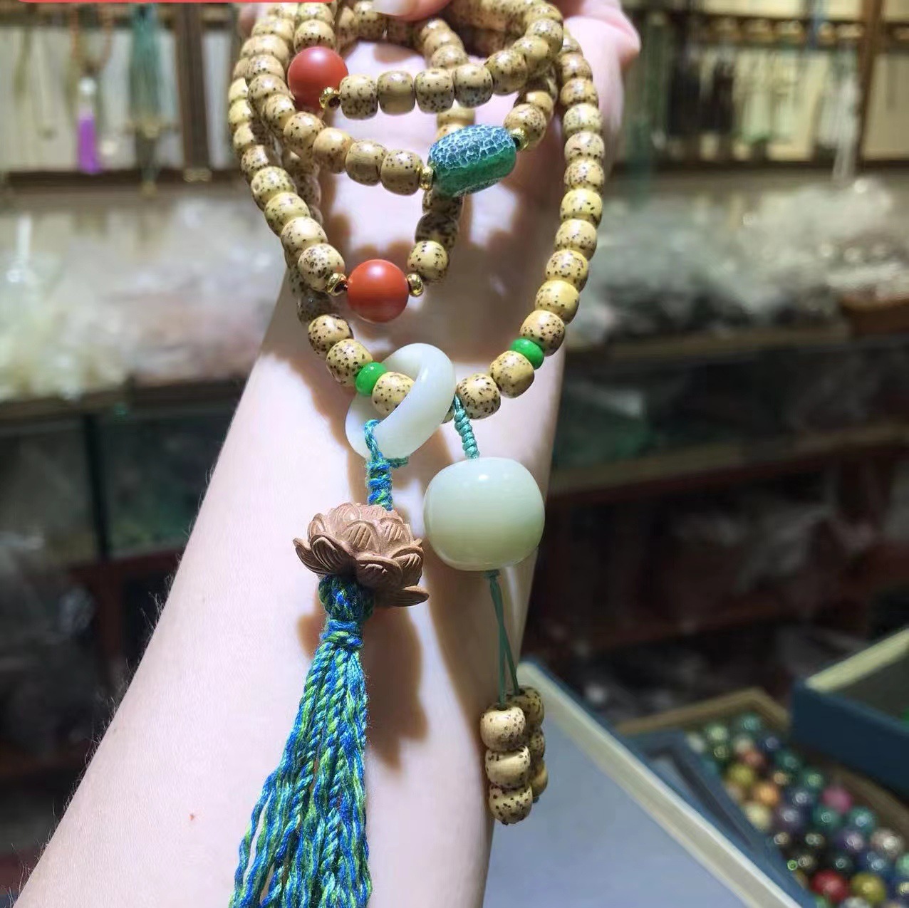 Live Broadcast Supply Wholesale Original Ecological Gold Seed Xingyue Bodhi Bracelet Ethnic Style Cultural Artifact Prayer Beads Bracelet Necklace