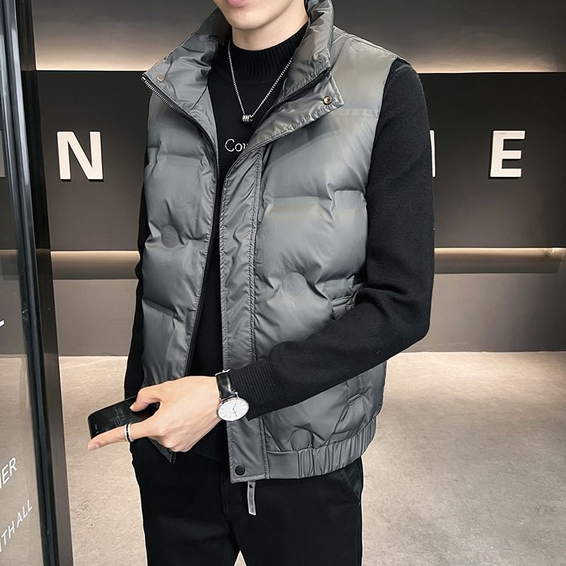 羽绒马甲男士立领免洗加厚冬季男装青年韩版修身百搭休闲无袖坎肩
