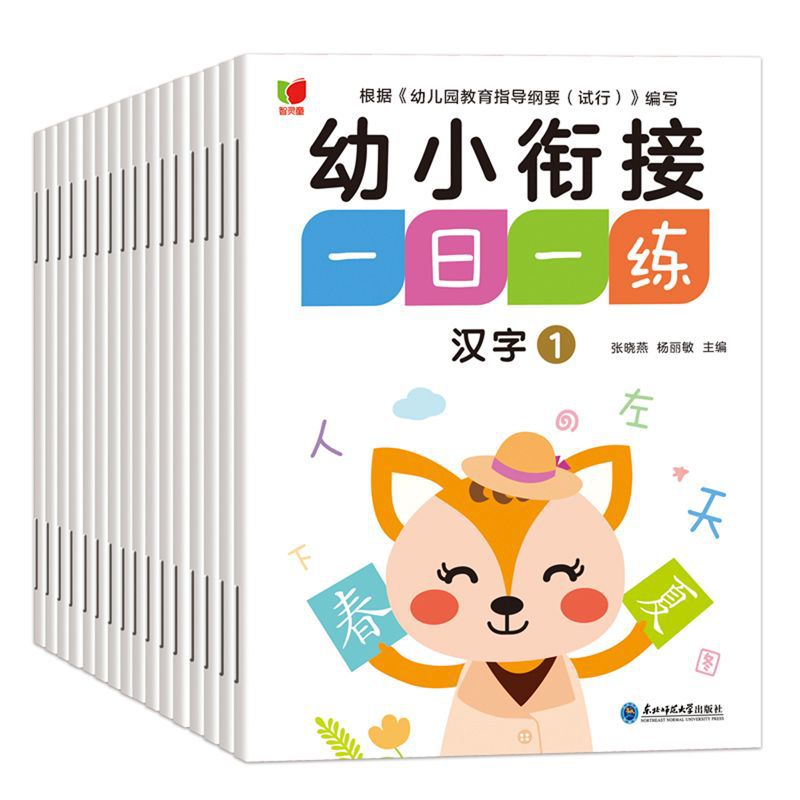 Immature Curriculum Transition Daily Exercise Pinyin Chinese Characters Mathematics Preschool Class Large Class Primary School Teaching Materials Preschool Children in Total