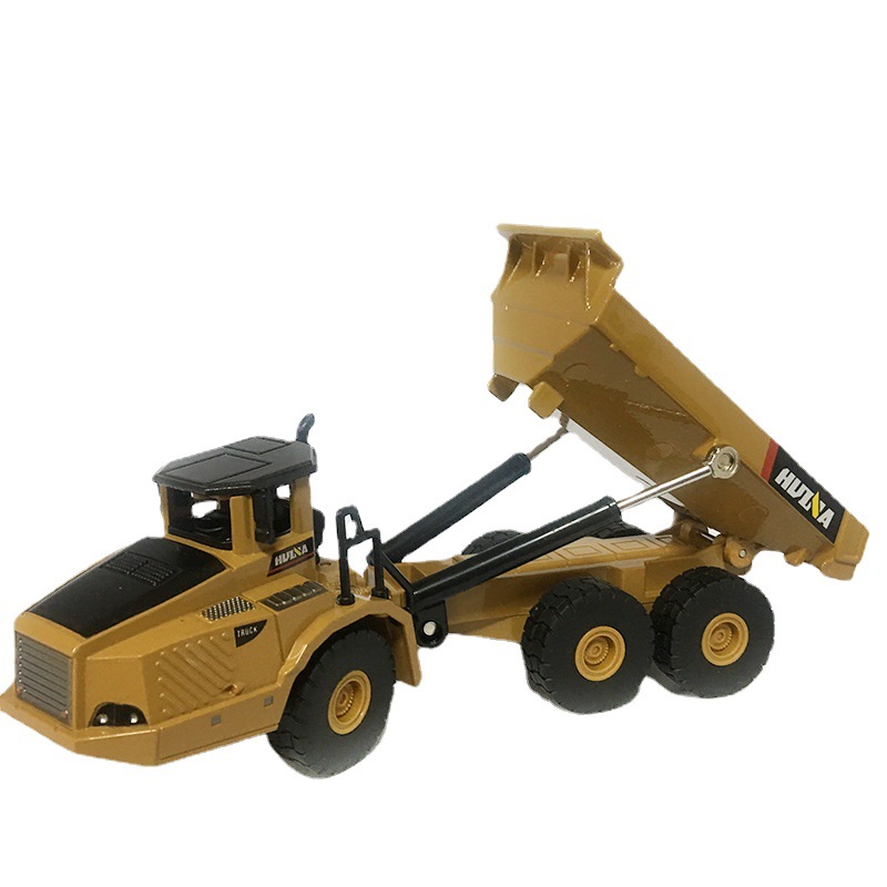 汇纳1:50合金铰接式自卸车玩具套装机械静态拉土机模型工程车摆件