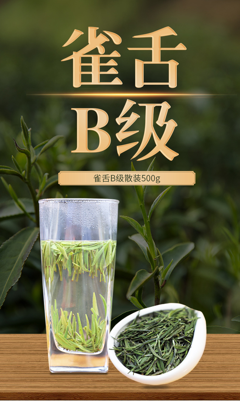 2021年新茶四川春茶绿茶批发雀舌500g炒青酒店散装茶叶一件代发