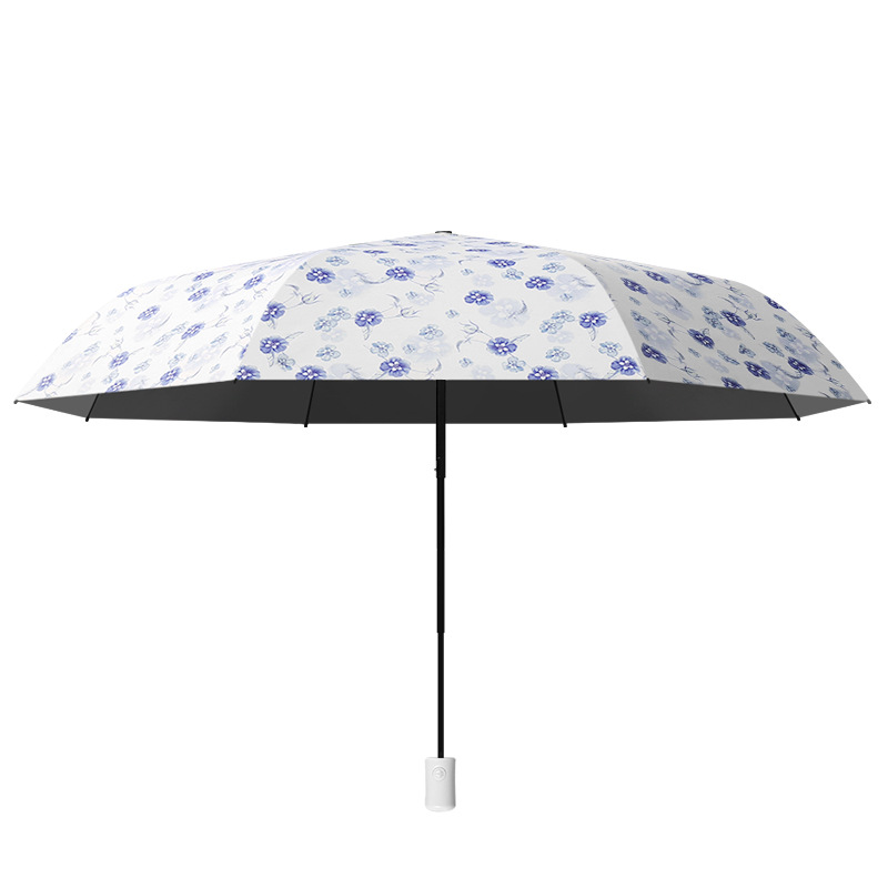 Floral Automatic Sun-Proof UV Protection Sun Umbrella Rain and Rain Dual-Use Umbrella Female Custom Factory in Stock