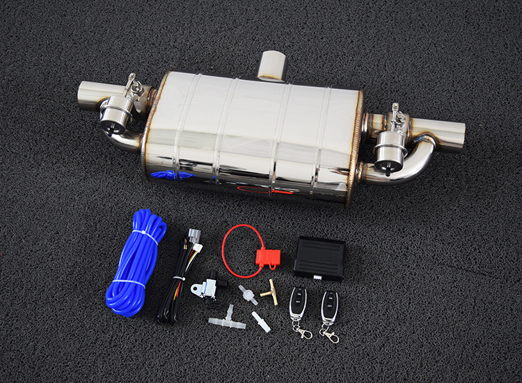 汽车改装遥控排气阀门t鼓中进双出双阀气动阀门鼓普通真空带记忆