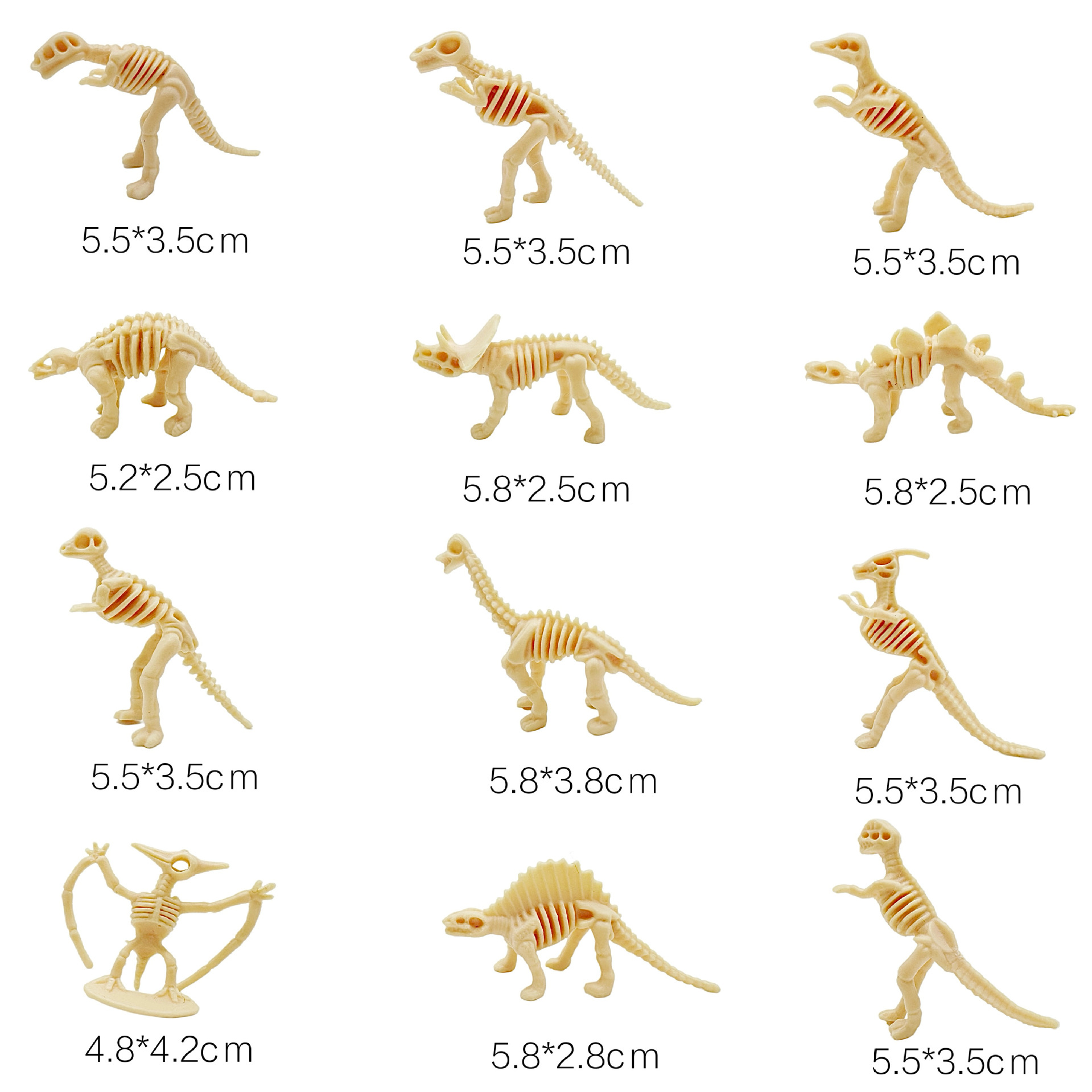 考古玩具恐龙骨架模型 恐龙化石考古迷你小恐龙挖宝玩具配件批发