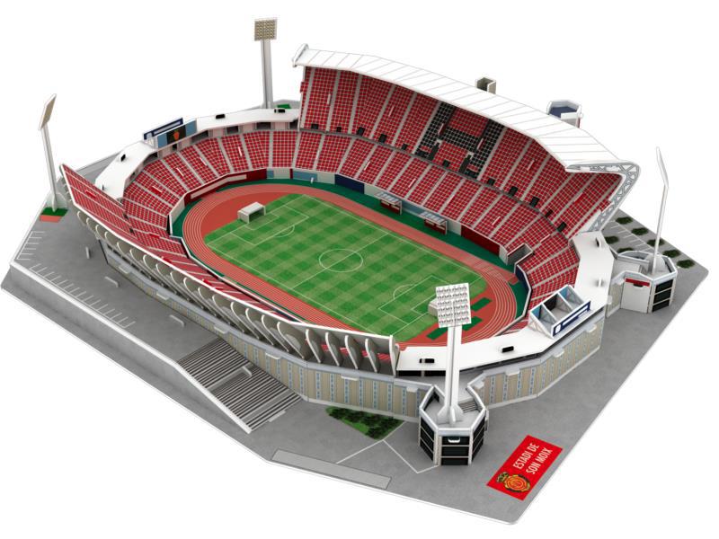 跨境足球场拼图 3d立体拼图足球场建筑体育场球迷diy拼插拼装玩具