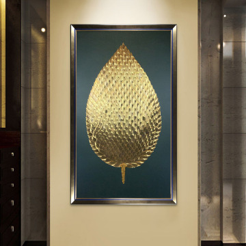 金帝丝手工拼贴竖版玄关挂画入户玄关走廊过道装饰画别墅楼梯墙画