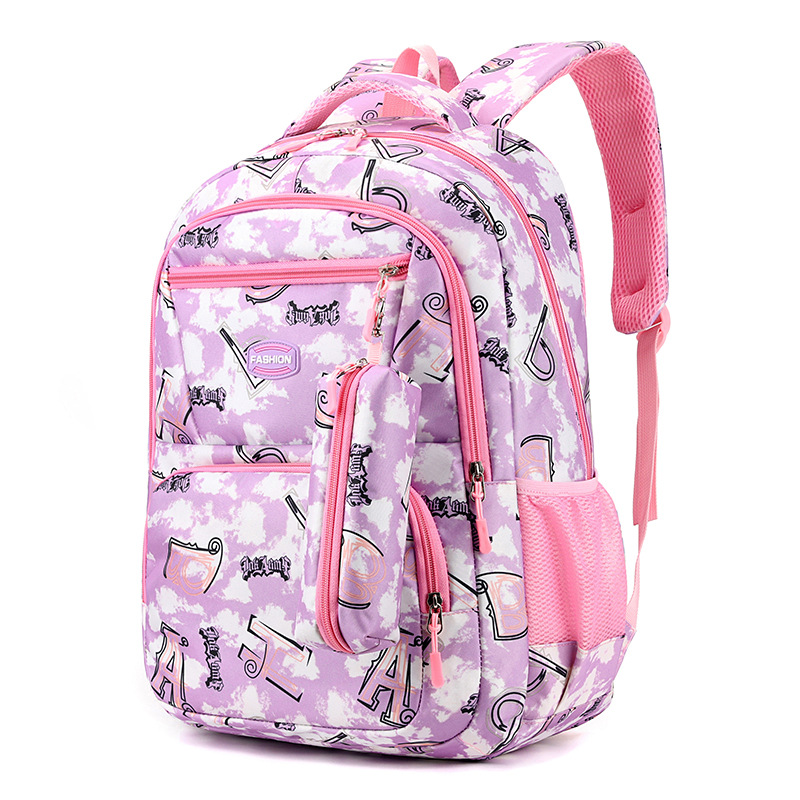 Cross-Border Foreign Trade Backpack Trendy Girl's Elementary School Pencil Case Schoolbag Korean Style Men's and Women's Casual Simple Backpack