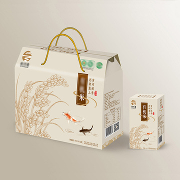 厂家印刷大米包装盒 杂粮手提礼盒设计印刷大米小米特产礼盒-阿里巴巴