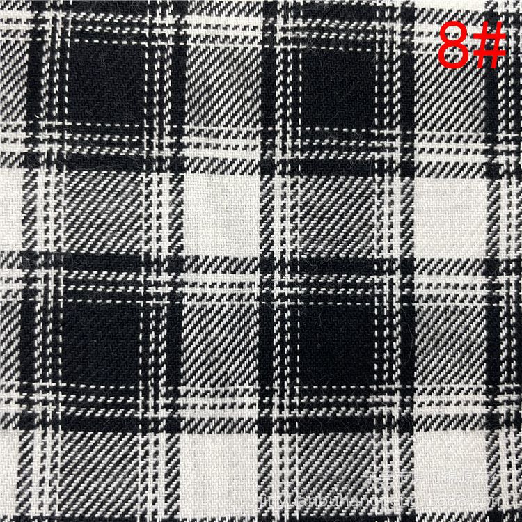 现货供应多种规格多花型格子裤面料大小方格子布梭织布料男女童装