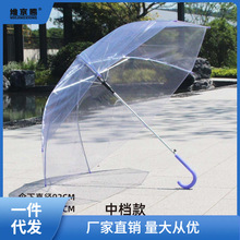 透明雨伞大量批发成人儿童两用网红加大厚手绘礼品跳舞蹈蕉色下厂
