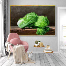 写实油画白菜新中式植物餐厅挂画百财如意现代客厅装饰画手绘静物