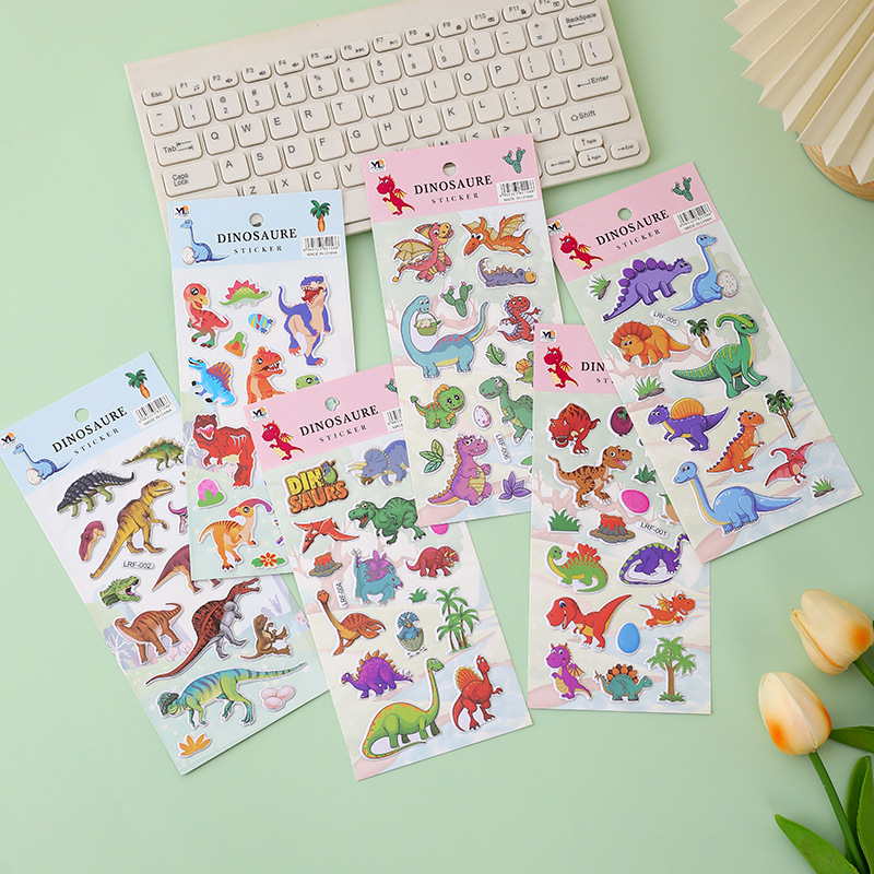 Korean Cartoon Stickers Cute Kitten Dinosaur Stickers Wholesale Small Animal Material Stationery Journal Stickers Gu Nano Sim