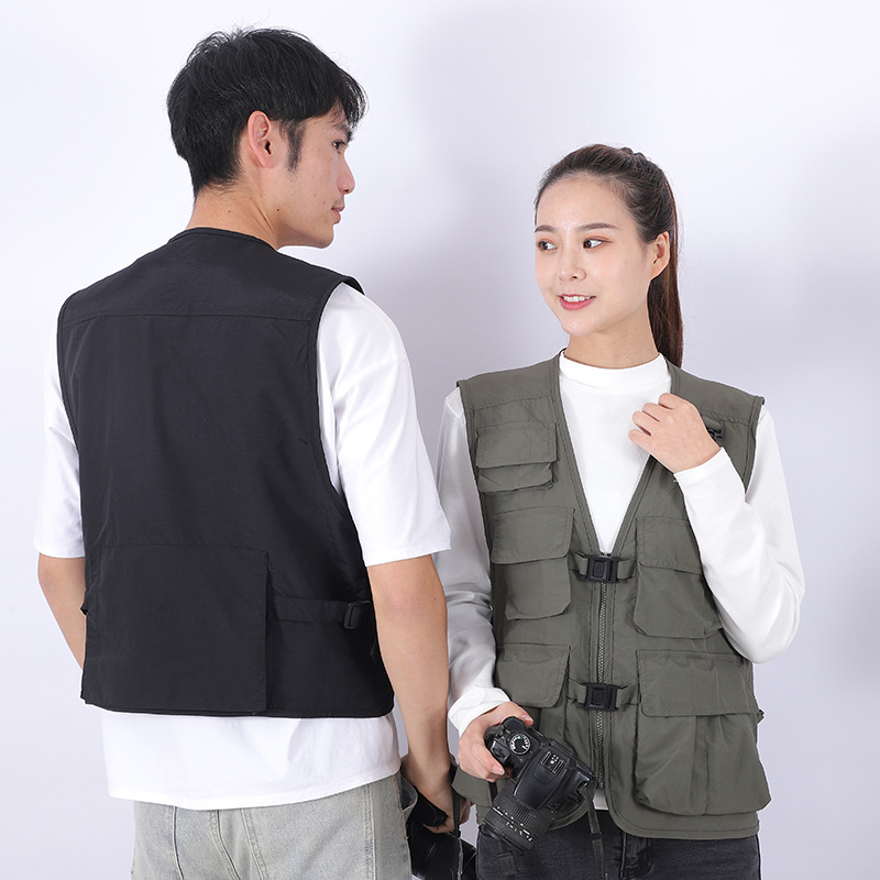 户外多口袋摄影钓鱼马甲背心婚庆记者导演坎肩马夹工作服装可印字