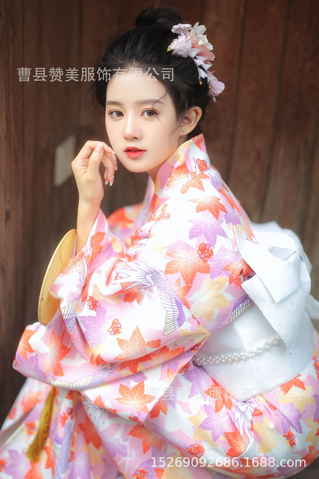 神明少女改良和服女正装传统日式和服连衣裙和风浴衣写真摄影服