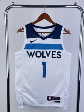 23赛季 森林狼队主场白色0号拉塞尔25号 罗斯 32号 唐斯nba球衣
