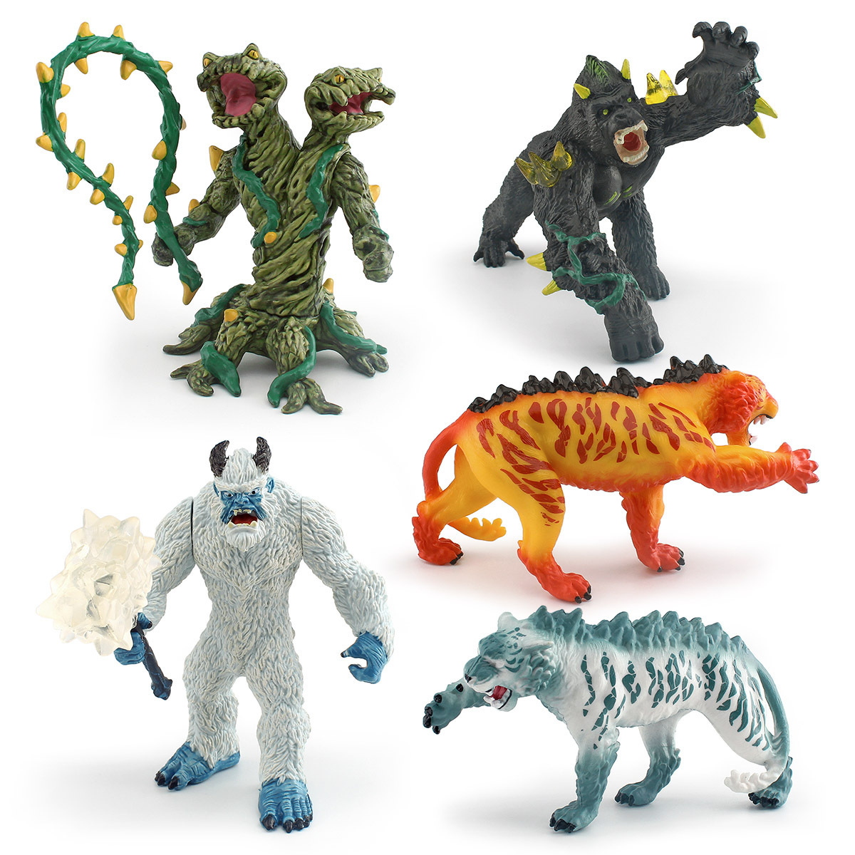 仿真西方神话魔兽冰怪树妖大猩猩怪冰晶虎熔岩虎模型怪兽装饰摆件