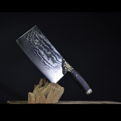 龙泉市龙虎刀剑锻打菜刀斩切斩骨刀剔骨刀厨师锋利切肉切片不锈钢