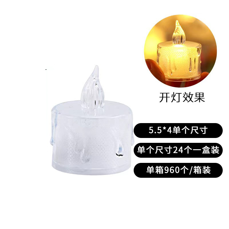 Led Electronic Candle Tears Tealight Ins Korean Style Small Night Lamp Christmas Ornament Candlestick Decoration Small Night Lamp Crystal