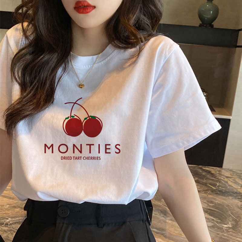 White Pure Cotton Short-Sleeved T-shirt Women's 2024 New Summer Retro Hong Kong Style Chic Niche Design Shoulder Top