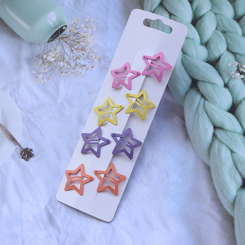 Japanese and Korean Candy Color XINGX BB Clip Children's Cropped Hair Clip Girl's Hairpin Fringe Clip Cute Pentagram Hair Accessories
