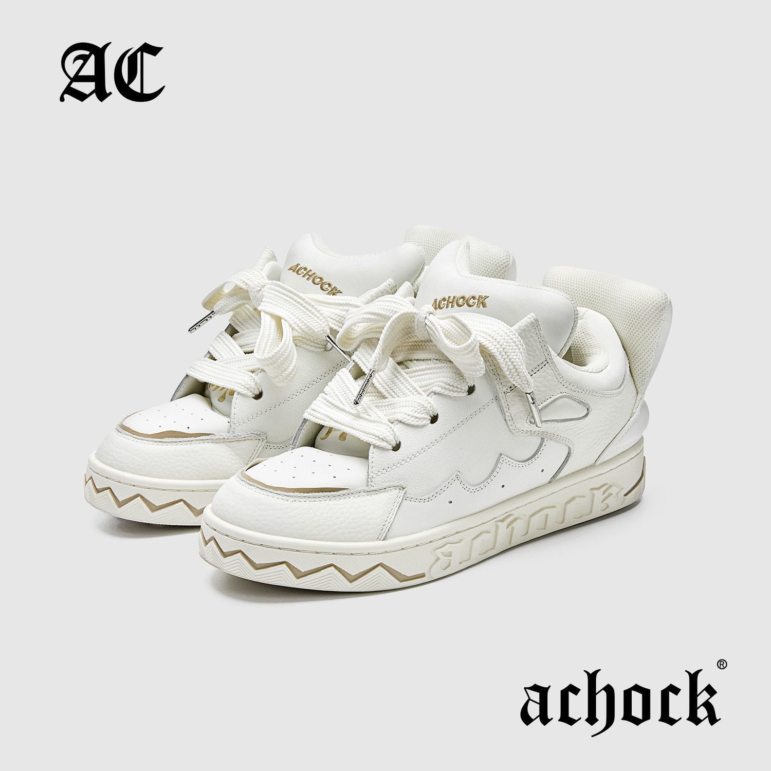 achock国潮原创小恶魔尾翼面包鞋泡芙鞋休闲情侣运动滑