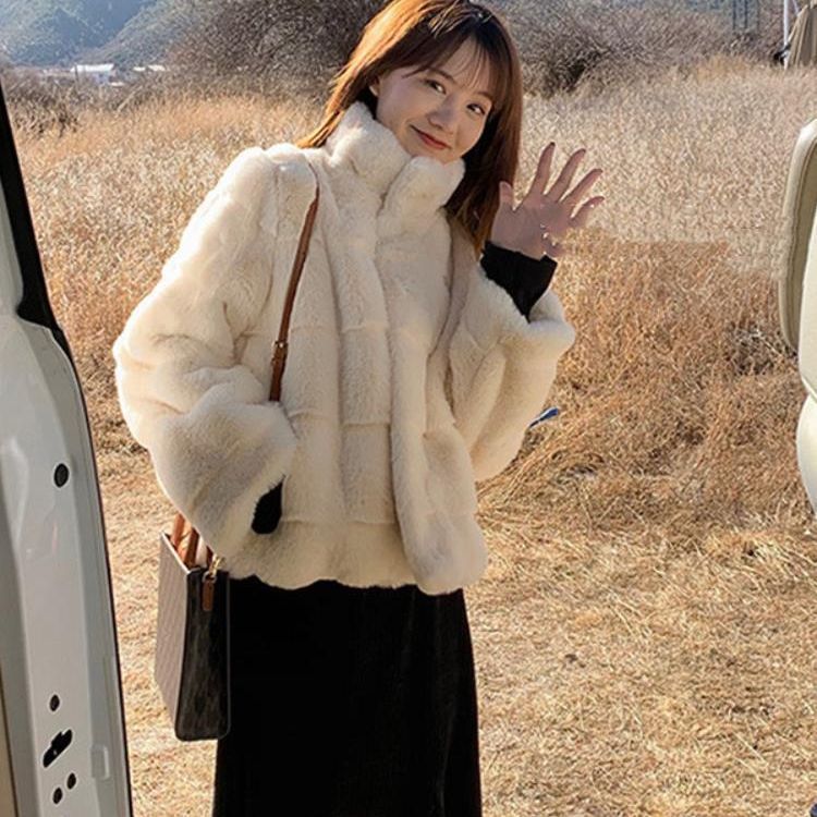 丹麦貂皮草外套短款2023年新款女冬仿水貂绒年轻款立