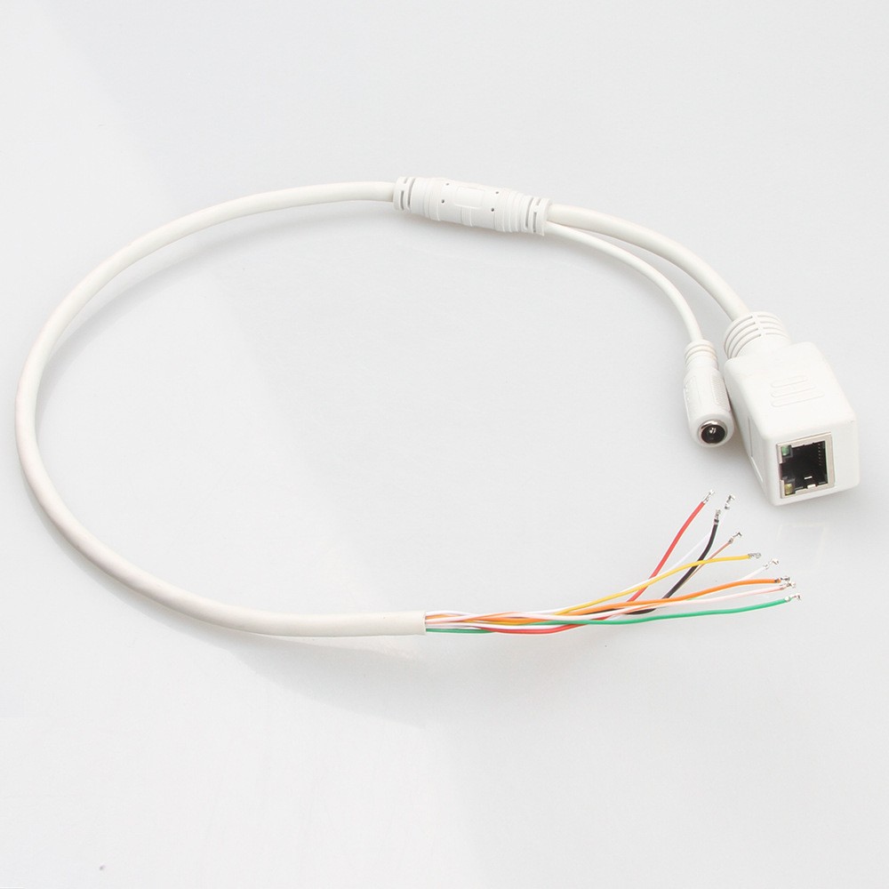 二合一rj45网络摄像头poe尾线 监控摄像机网络防水尾线带信号 dc