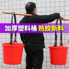 批发牛筋粪桶加厚耐用桶家用粪桶农用特厚塑料牛筋桶带皮带桶夹子