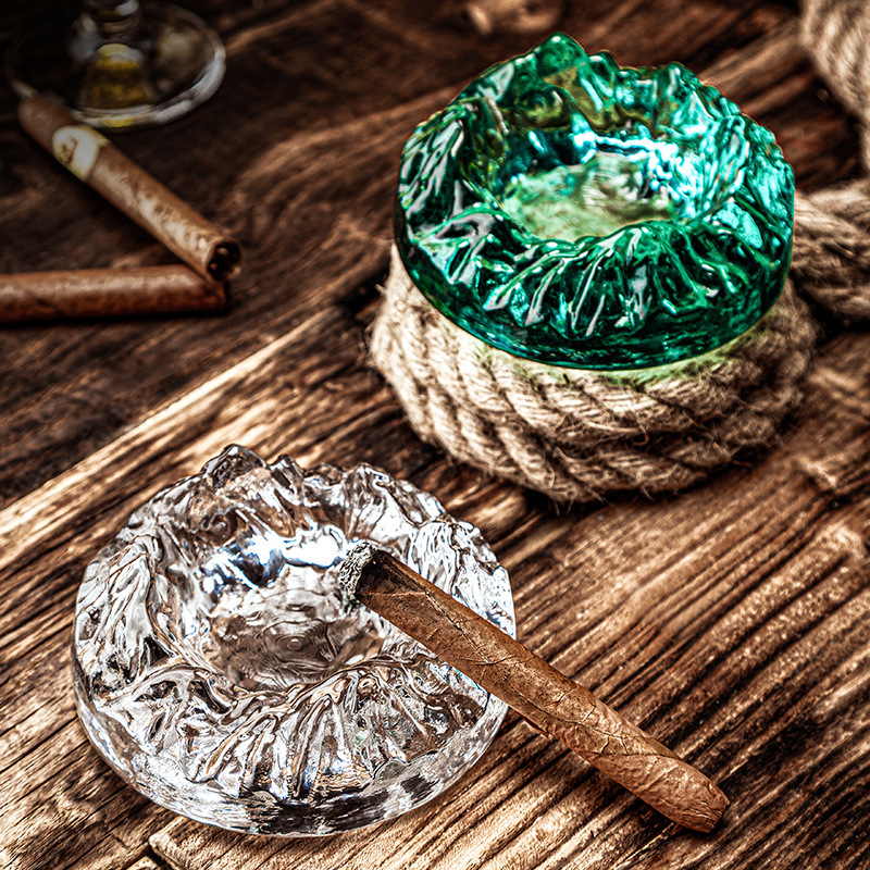 Crystal Glass Ashtray Office Hotel High-Looking Changbai Mountain Creative Iceberg Nordic Style Cigar Ashtray