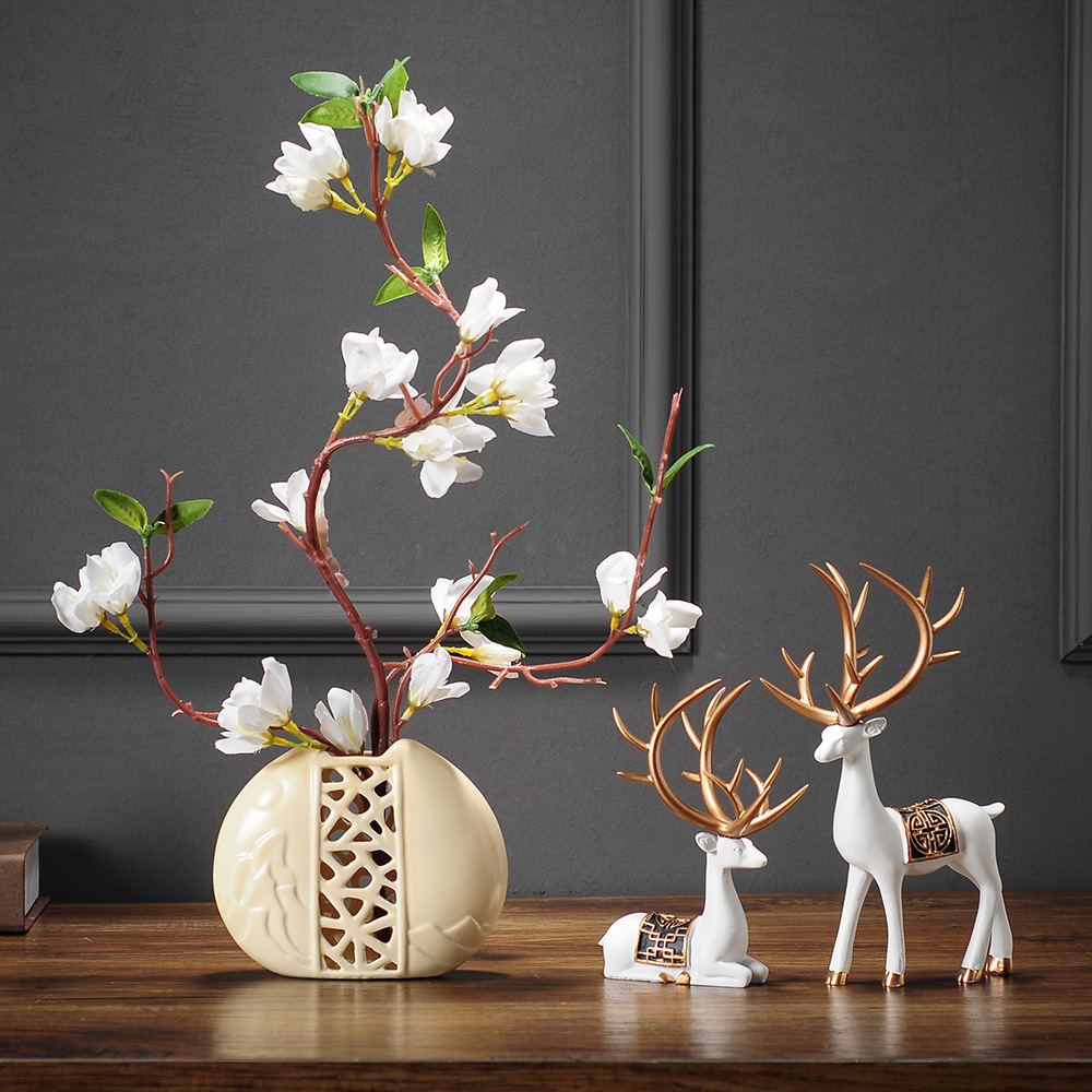 批发价新中式中国风茶几装饰品禅意家居庭客厅创意玄关酒柜鹿摆件