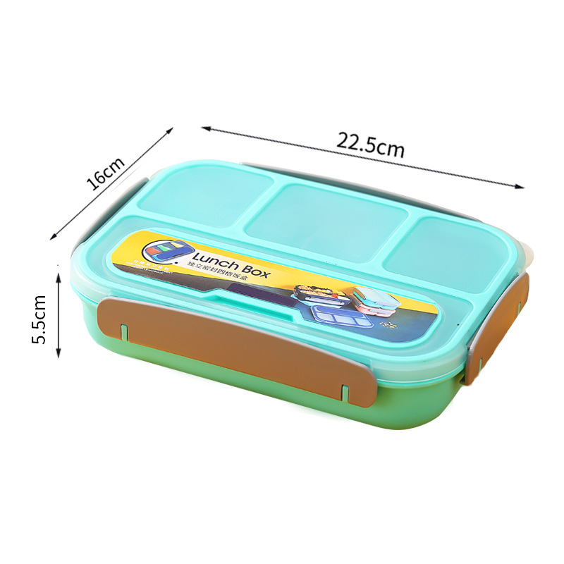 Amazon Four-Grid Plastic Lunch Box Student Office Worker Lunch Box Cross-Border Microwaveable Lunch Box Bentobox