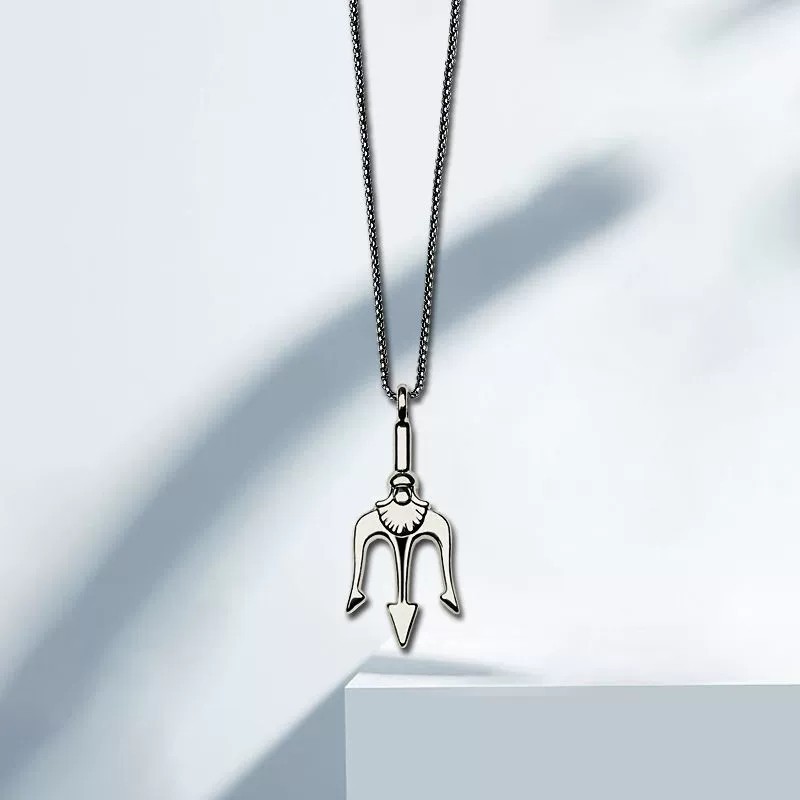 网红同款海王三叉戟项链女抖音红书时尚嘻哈蹦迪吊坠学生个性饰品