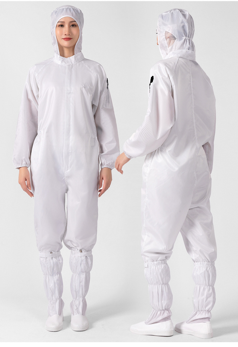 东莞厂家批发防静电无尘服 工作服连帽连体服 无尘静电防尘防护服