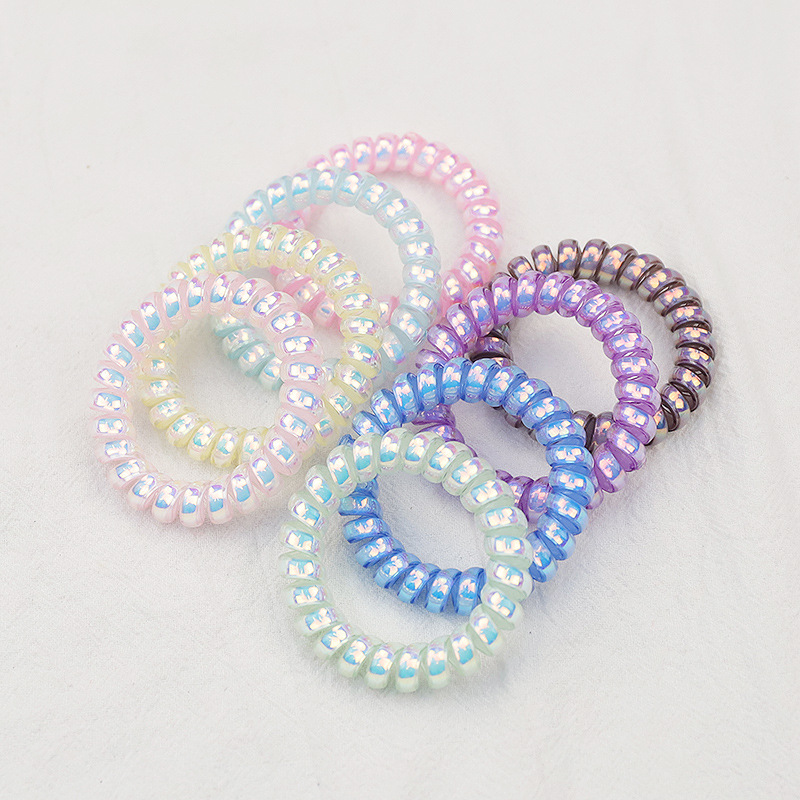 New Large Mermaid Phone Line Hair Ring Laser Colorful Hair Rope Hair Band Head Rope Leather Cover Hair Accessories for Women