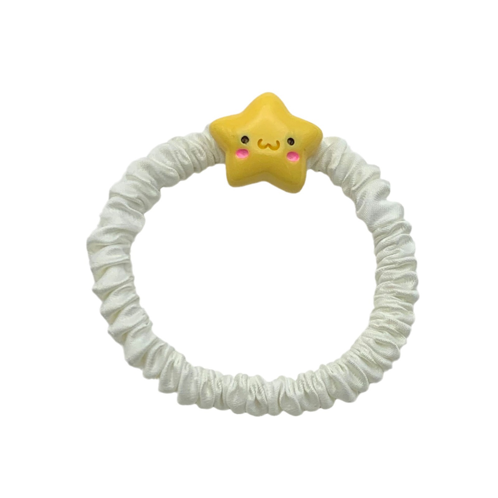 Cute Smiley XINGX Hair Ring Ins Soft and Cute Girl Five-Pointed Star Cartoon Hair Rope Sweet Ponytail Small Intestine Ring Hair Accessories